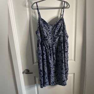 *EUC* Navy/White Print Skater Dress - Size 5
